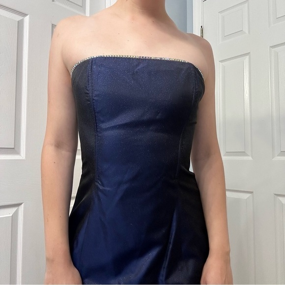Gunne Sax Vintage Dress Long Strapless Glitter Whimsigoth Prom Formal Size Small - Picture 3 of 9